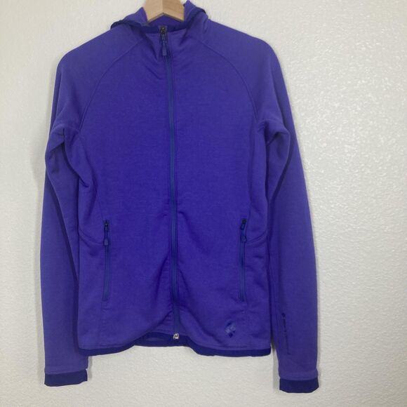 Black Diamond Jacket Womens Medium Polartec Full Zip Hooded Outdoors Fleece - Picture 2 of 16